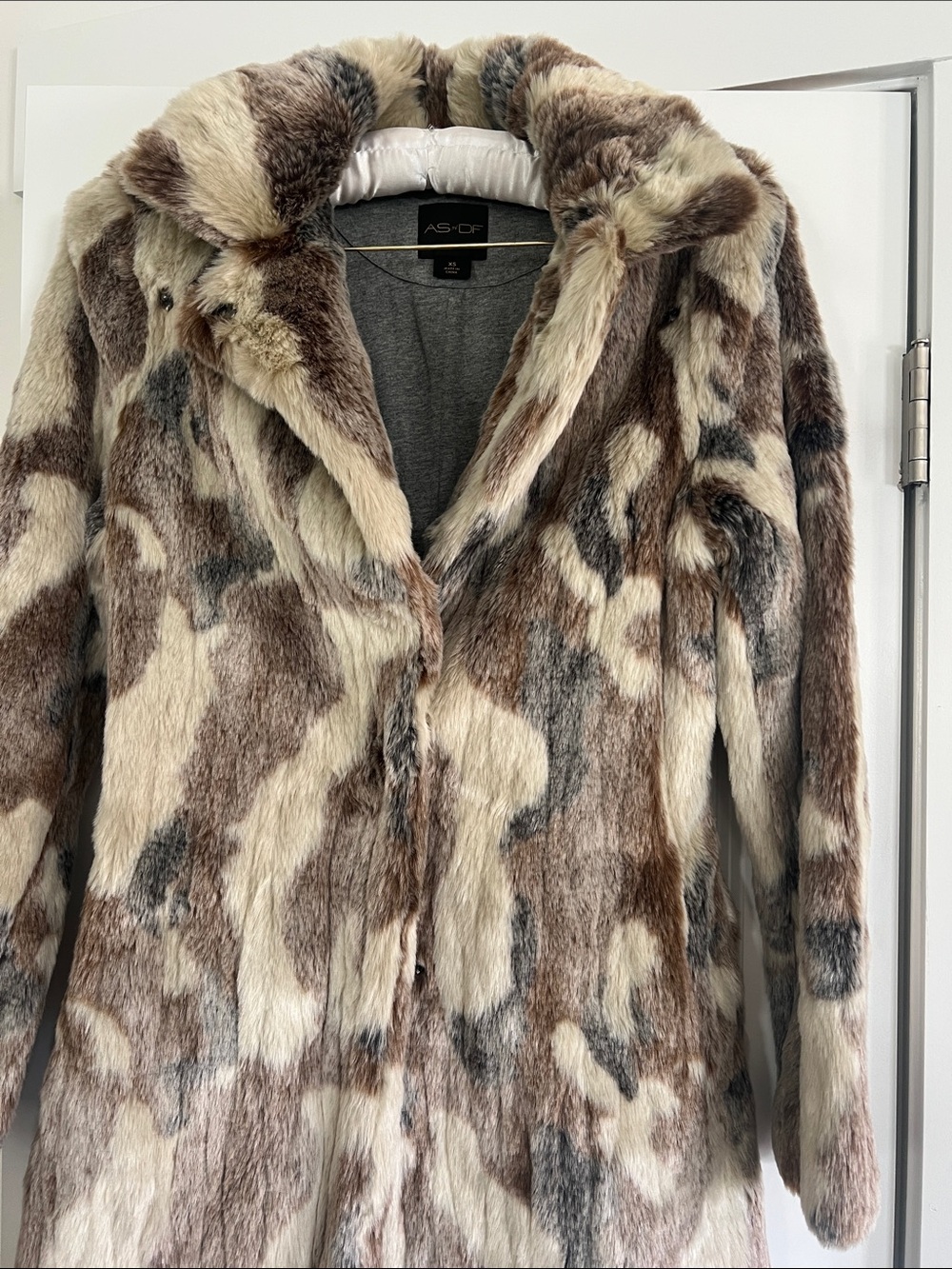 AS•OF Brown & Cream Faux Fur Teddy Coat